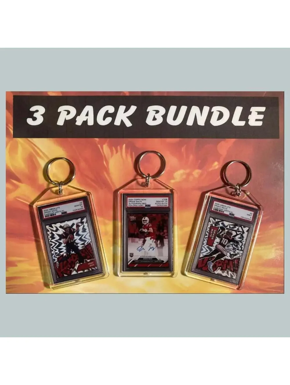 3719B Drake Maye Custom Hand Made Novelty Keychains Bundle - Makes A Great Gift